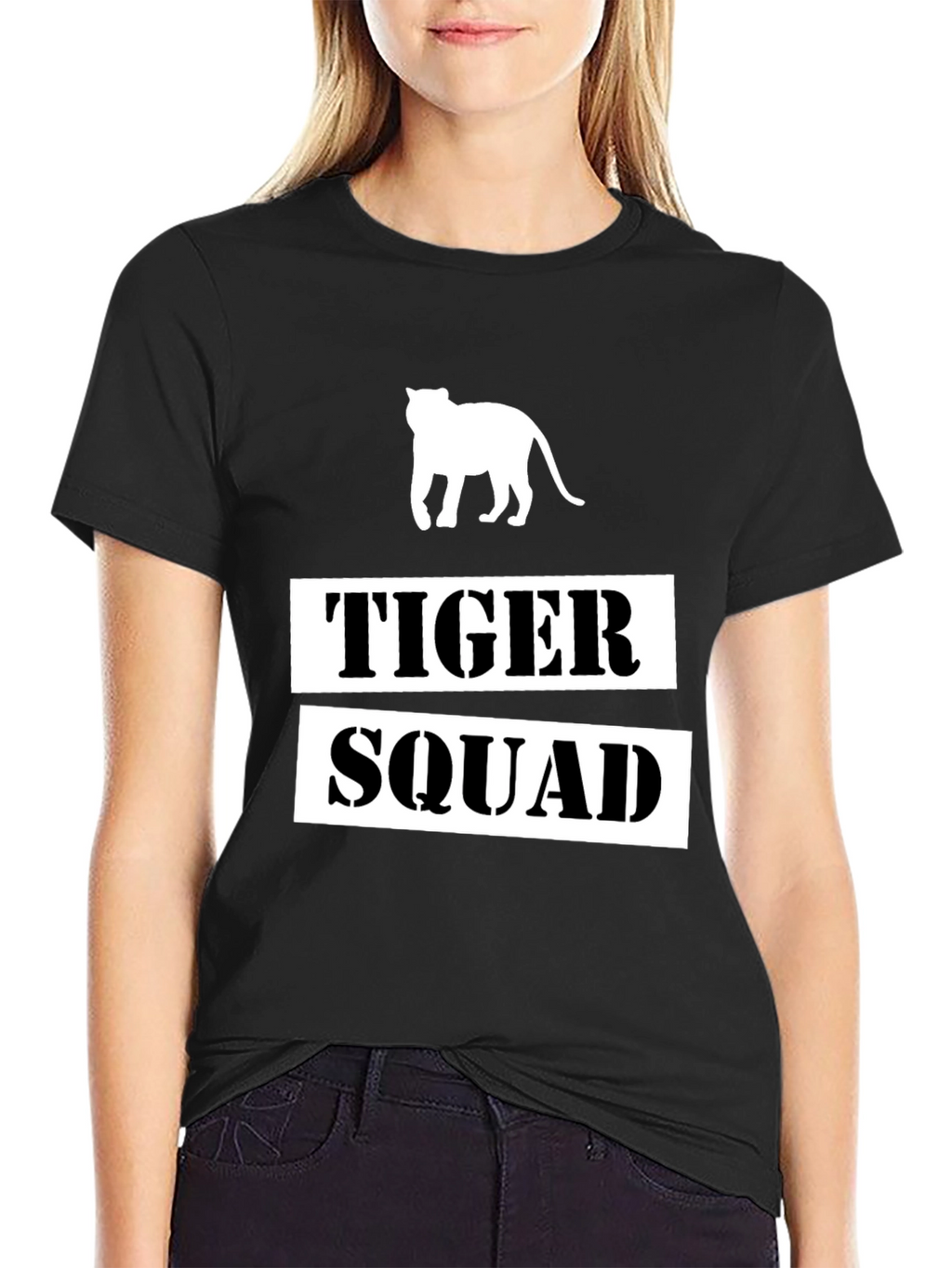 Tiger Squad Graphic Print Black T-Shirt