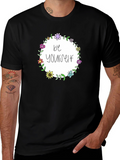 Be Yourself Floral Wreath Black T-Shirt