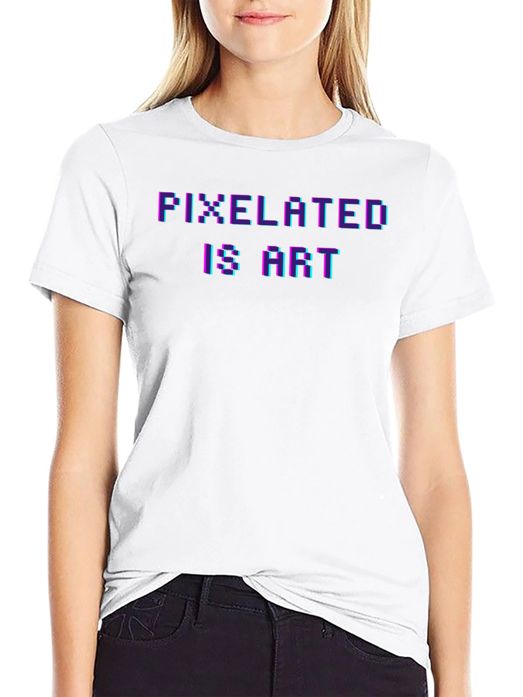 Pixelated Is Art Graphic Tee - Black