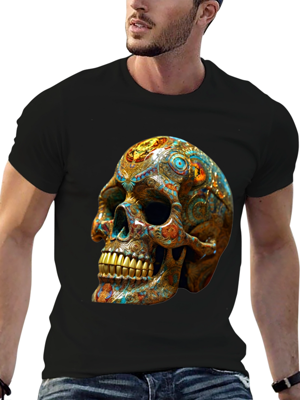 Ornate Skull Graphic T-Shirt