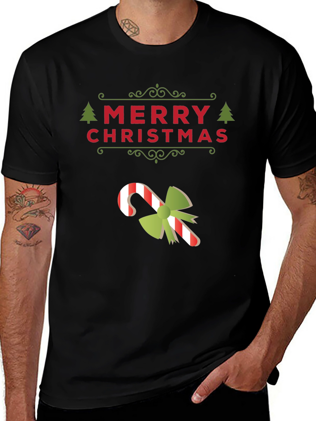 Merry Christmas Candy Cane Holiday T-Shirt