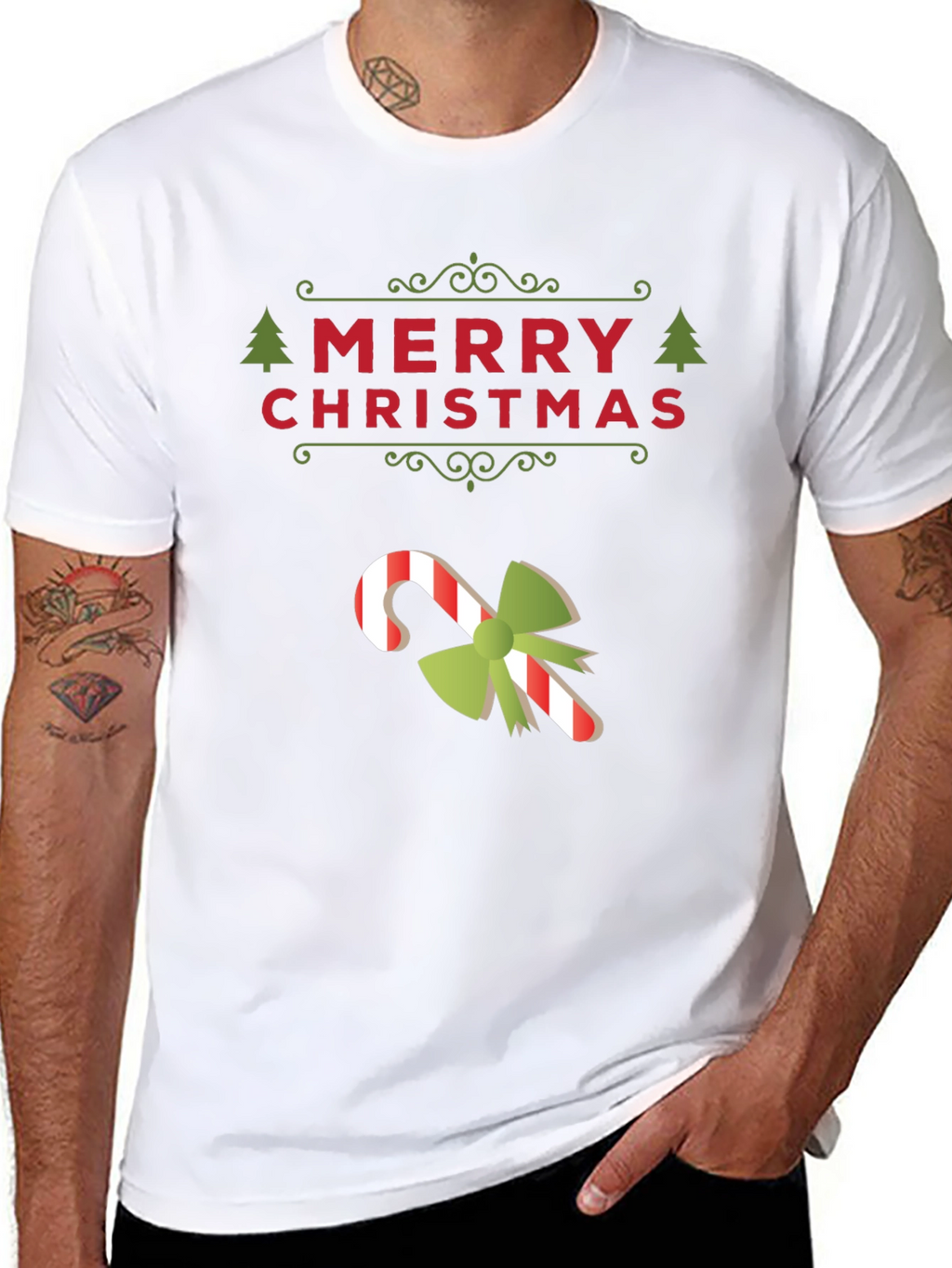 Merry Christmas Candy Cane Holiday T-Shirt