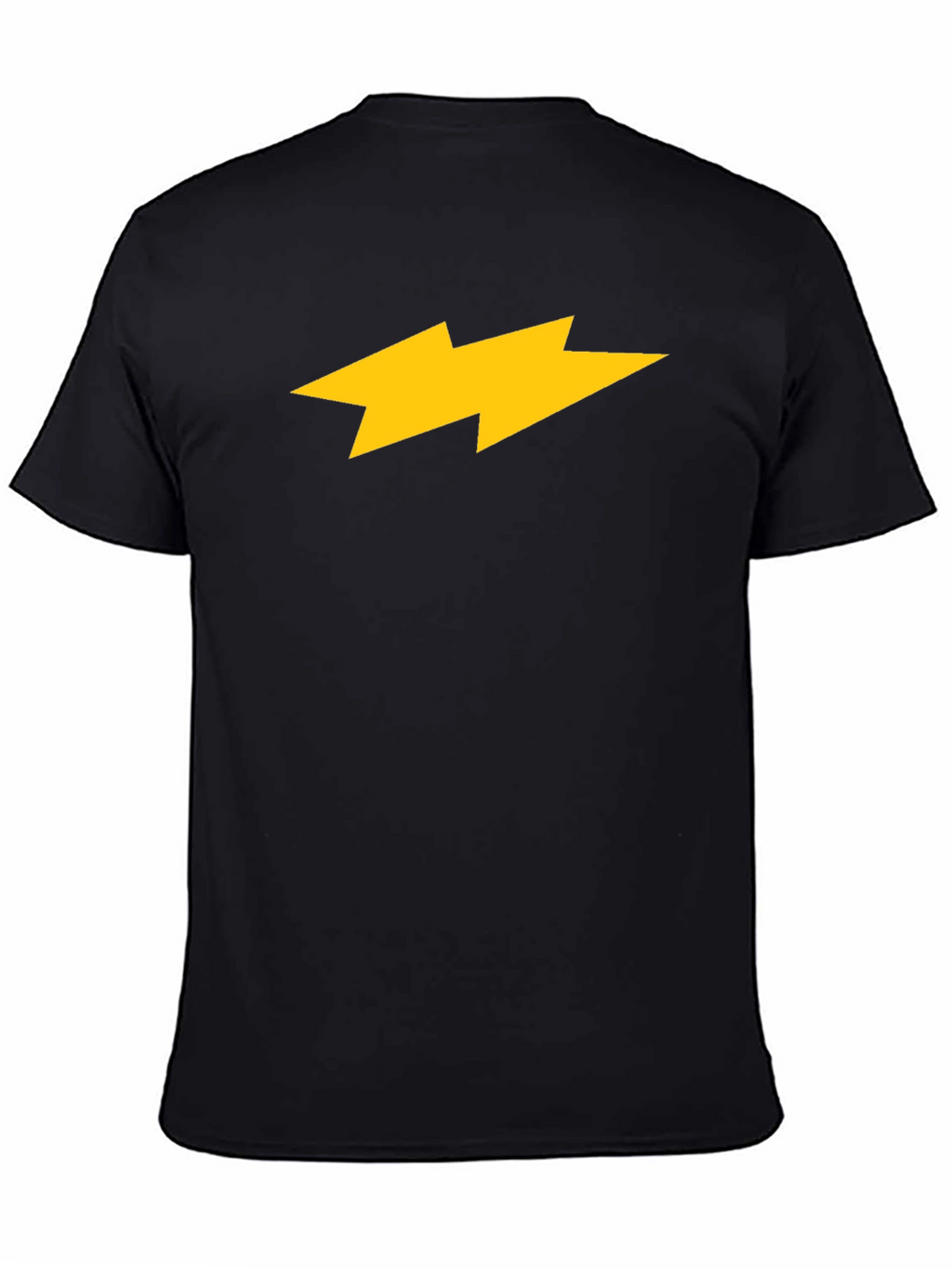 Black T-Shirt with Yellow Lightning Bolt Design