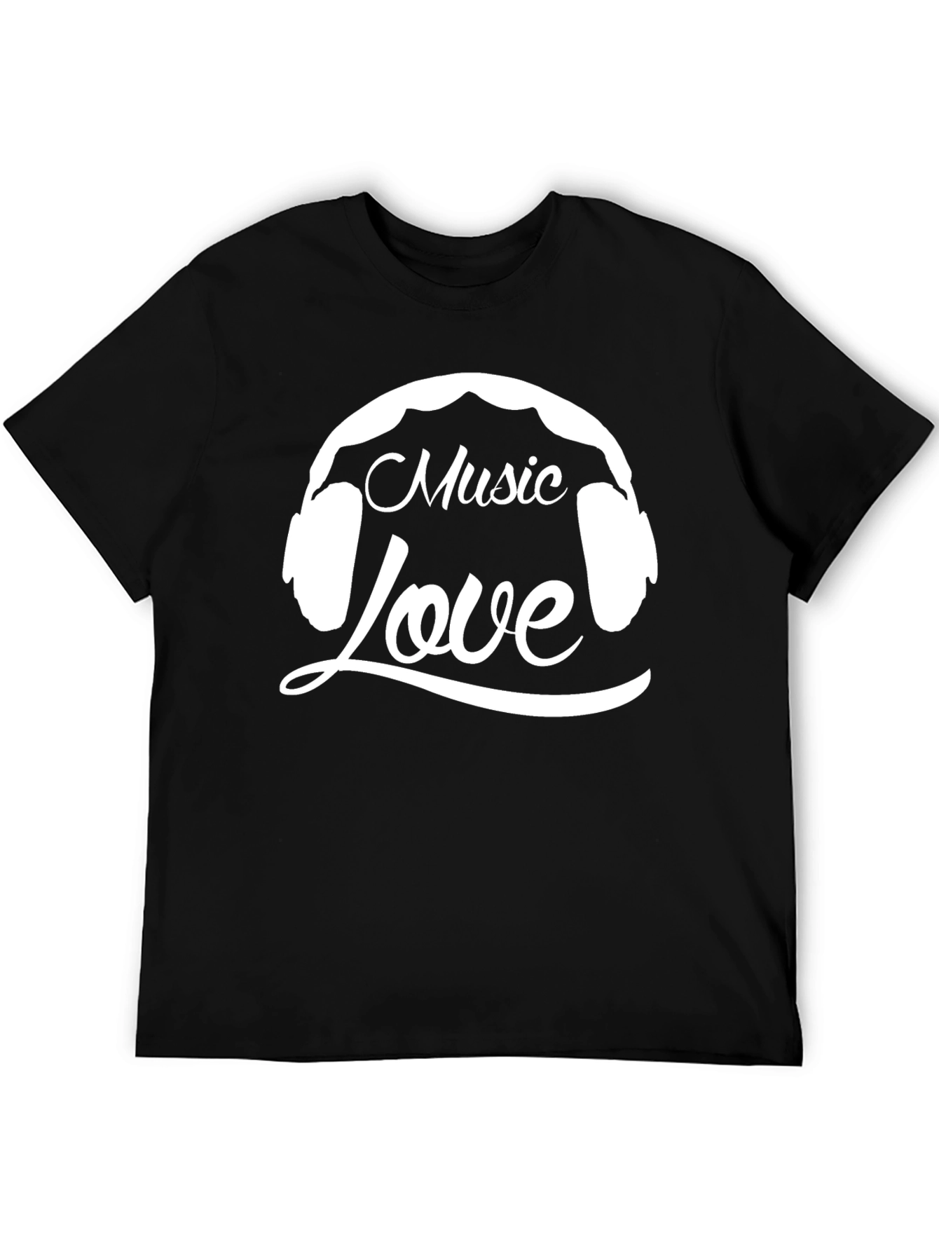Music Love Graphic T-Shirt - Black Cotton Tee