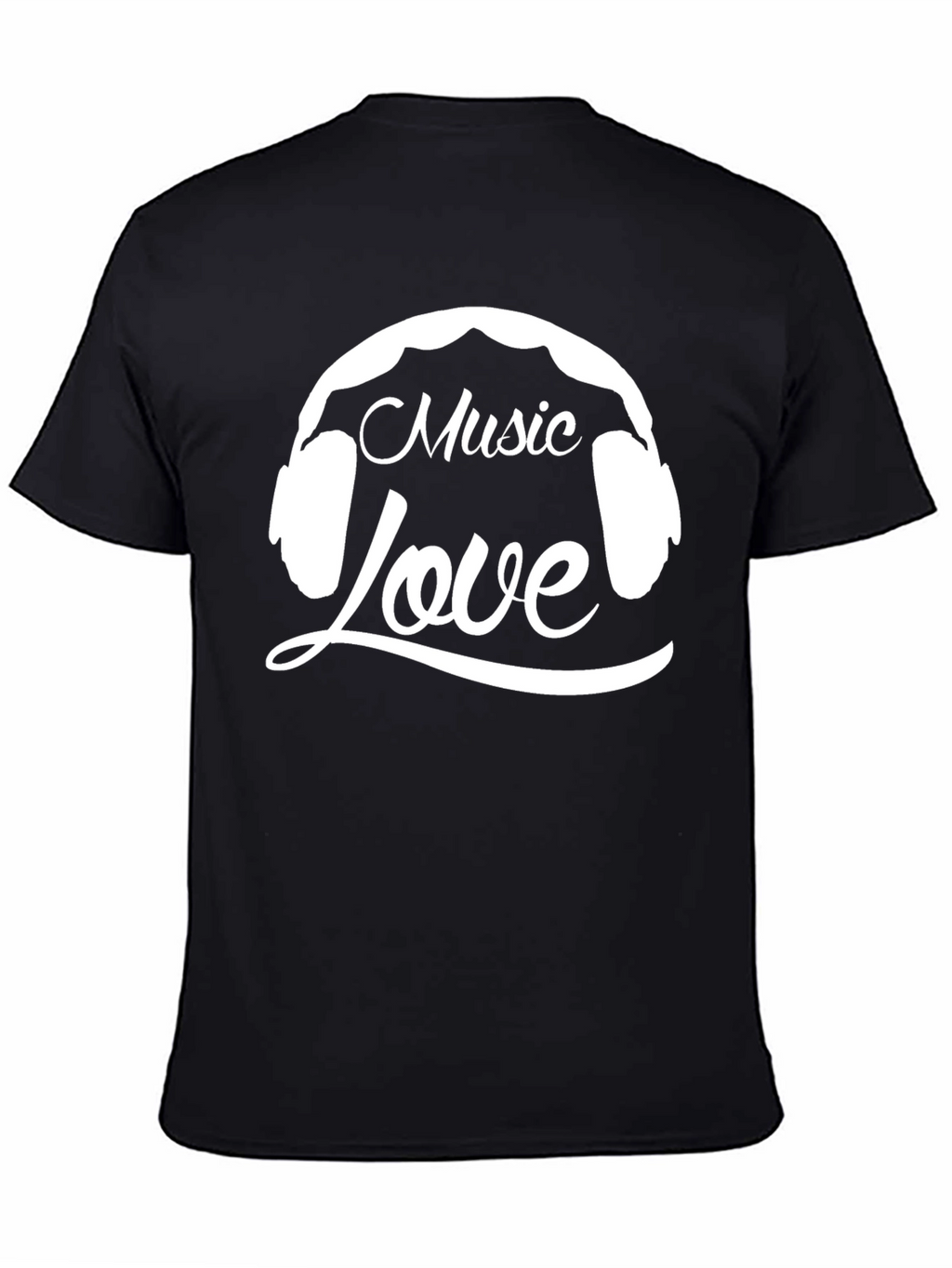 Music Love Graphic T-Shirt - Black Cotton Tee