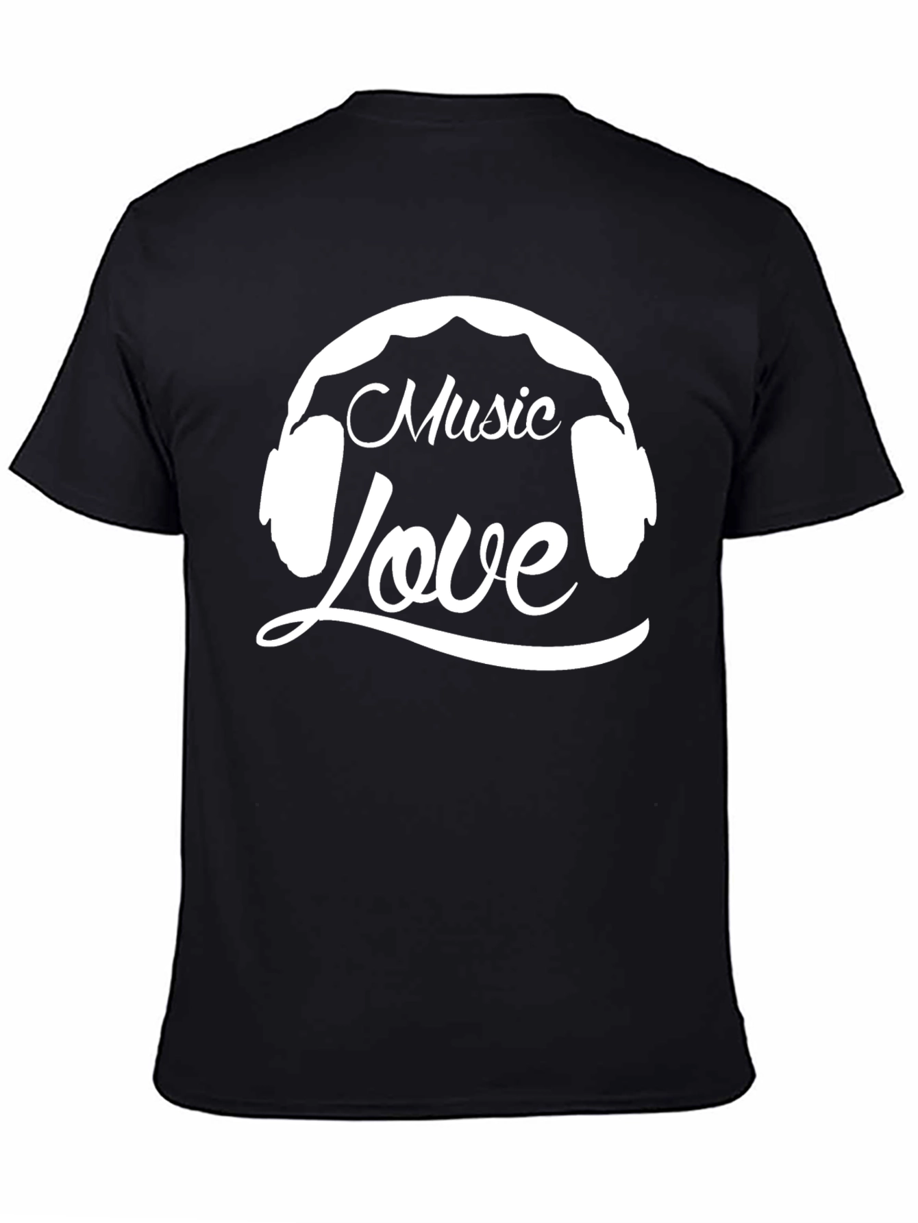 Music Love Graphic T-Shirt - Black Cotton Tee