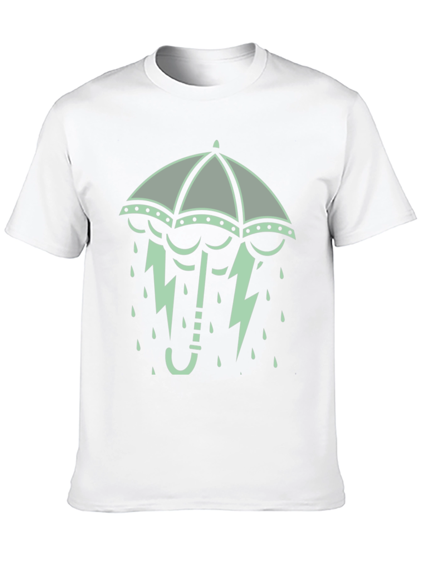 Umbrella Rain & Lightning Bolt Graphic Tee