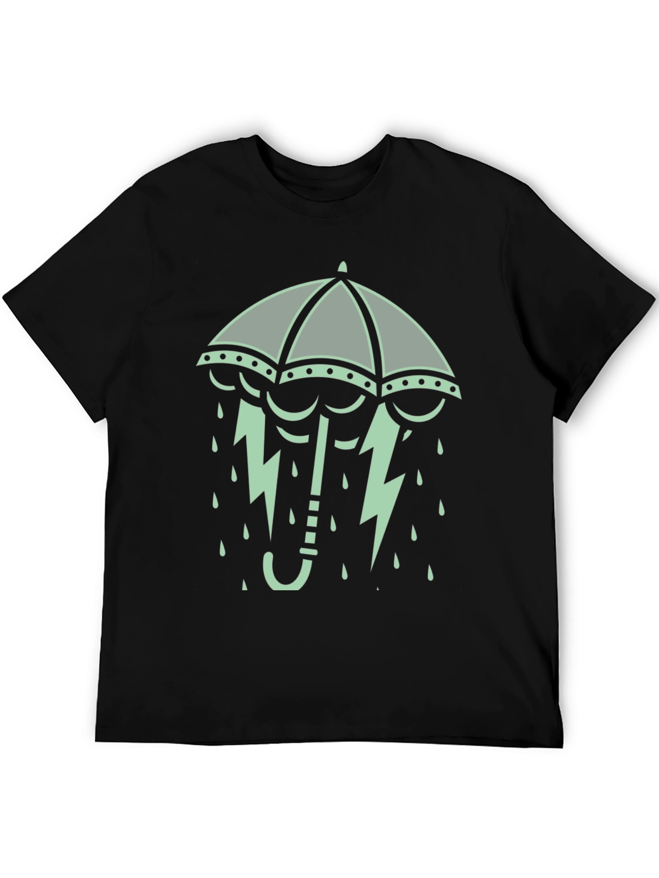 Umbrella Rain & Lightning Bolt Graphic Tee