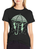 Umbrella Rain & Lightning Bolt Graphic Tee