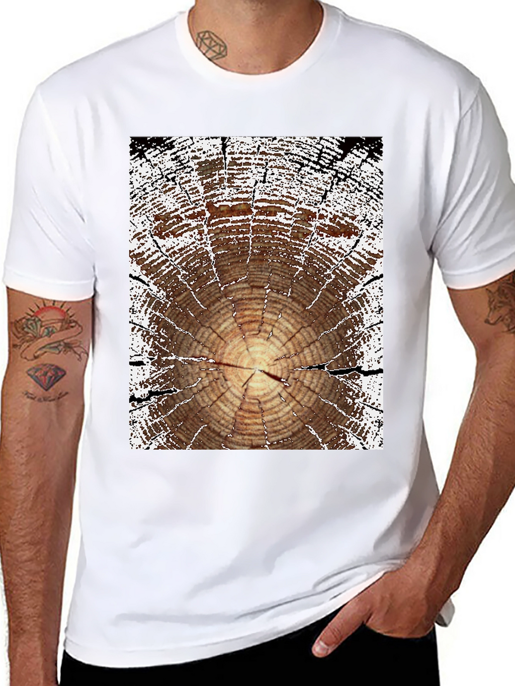 Tree Ring Graphic Tee - Nature Lovers Shirt