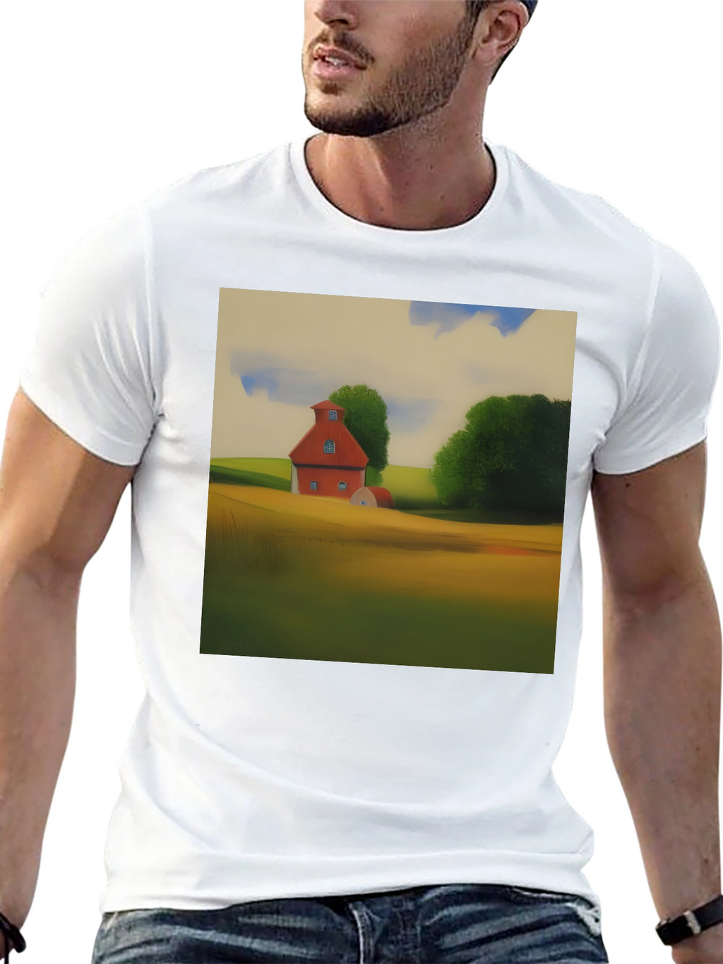 Classic Farmhouse Graphic Tee - Black Cotton Blend