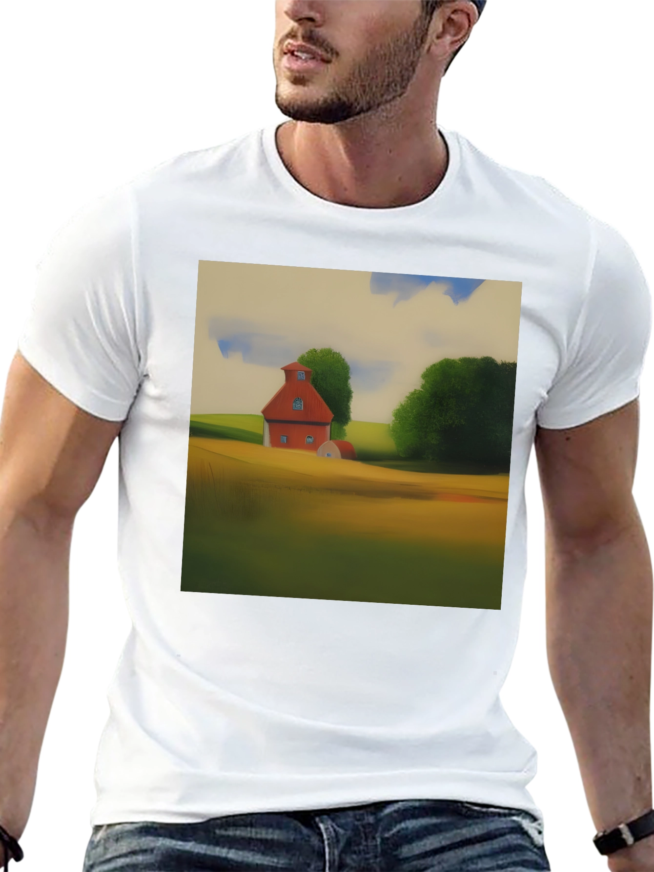 Classic Farmhouse Graphic Tee - Black Cotton Blend