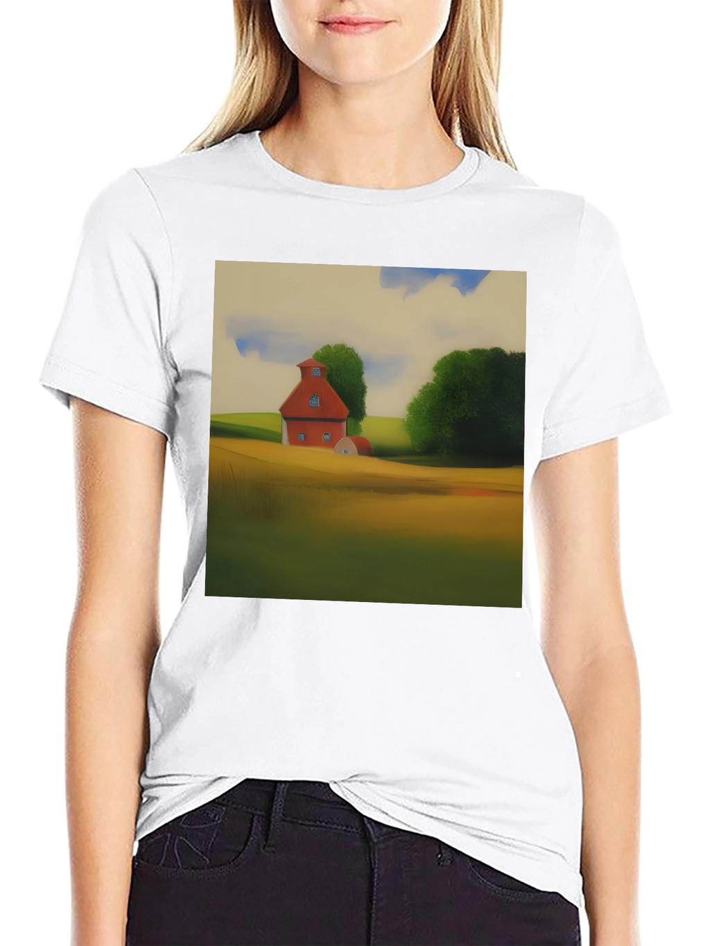 Classic Farmhouse Graphic Tee - Black Cotton Blend
