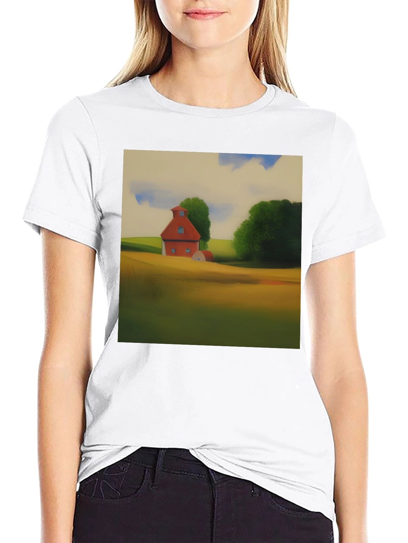 Classic Farmhouse Graphic Tee - Black Cotton Blend