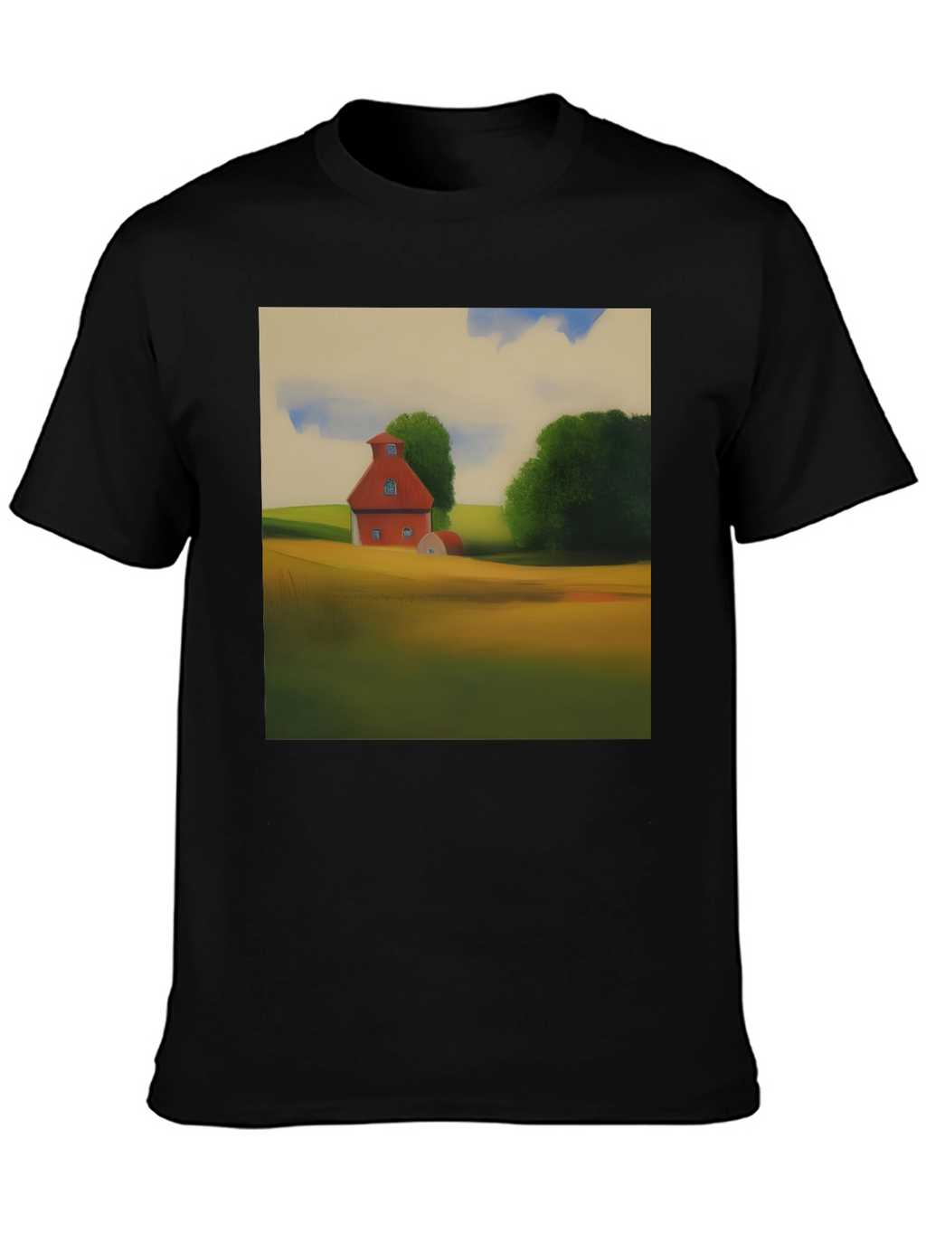 Classic Farmhouse Graphic Tee - Black Cotton Blend