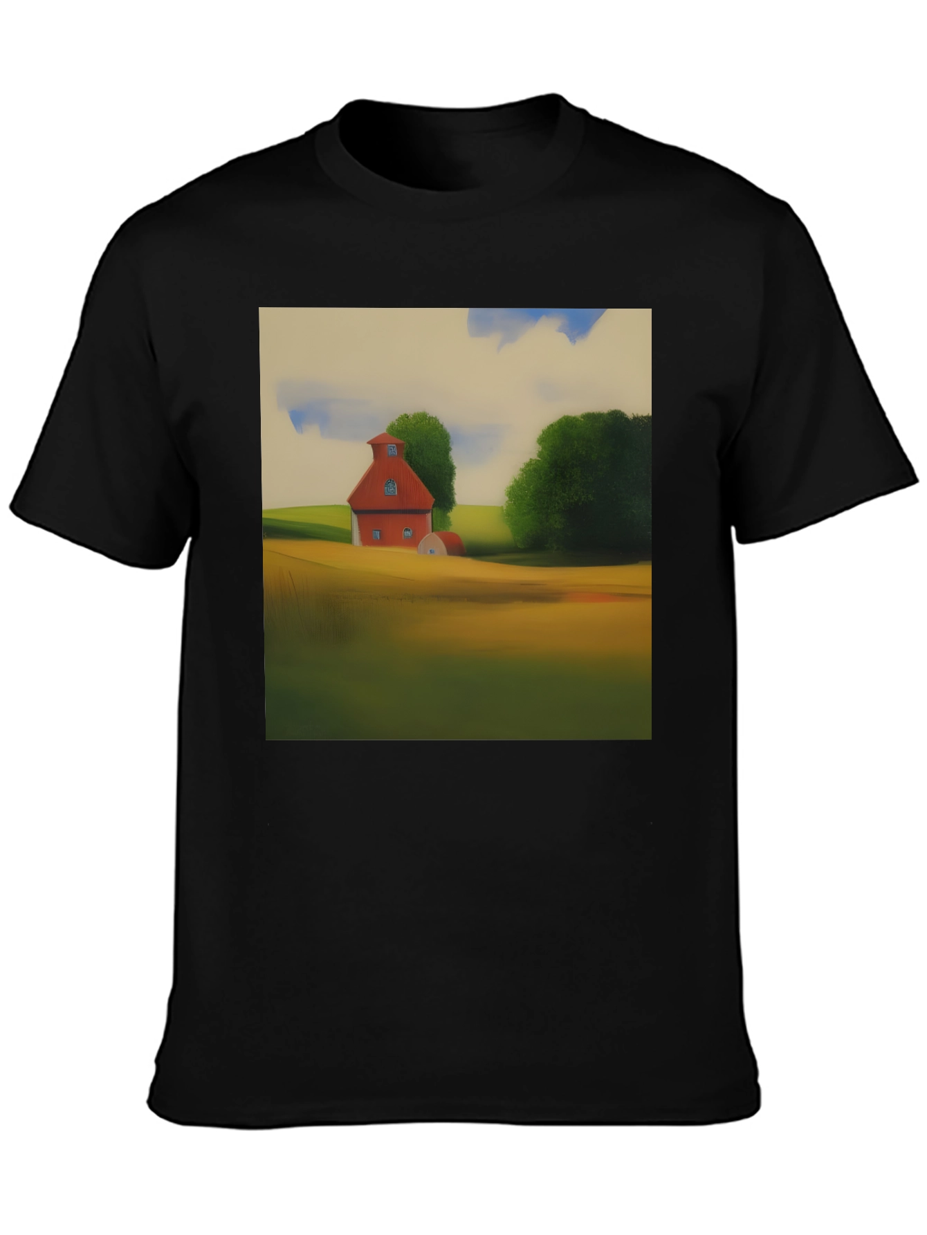 Classic Farmhouse Graphic Tee - Black Cotton Blend