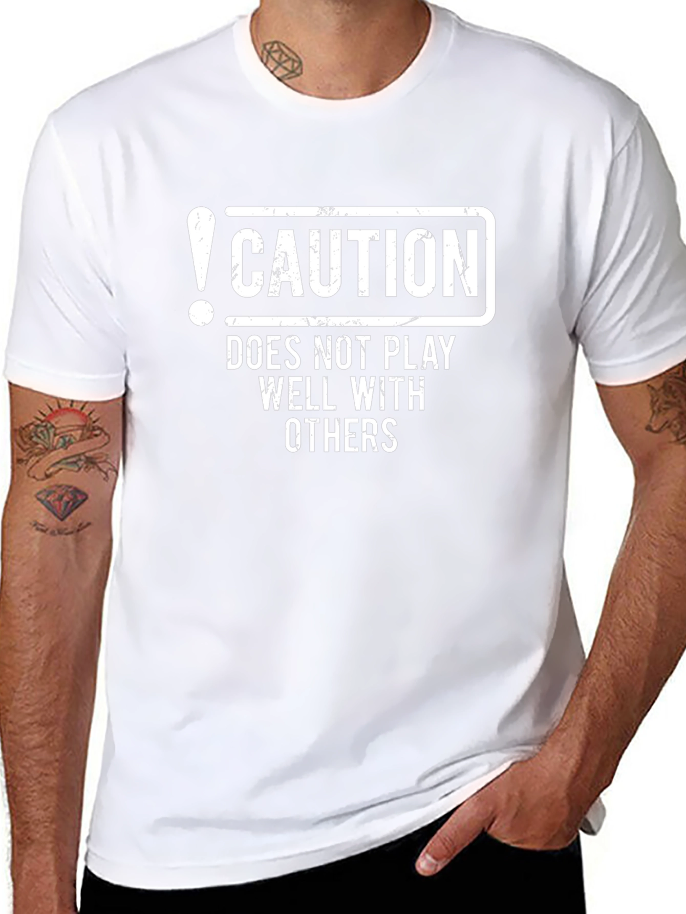 Caution: Does Not Play Well With Others - Funny Graphic T-Shirt