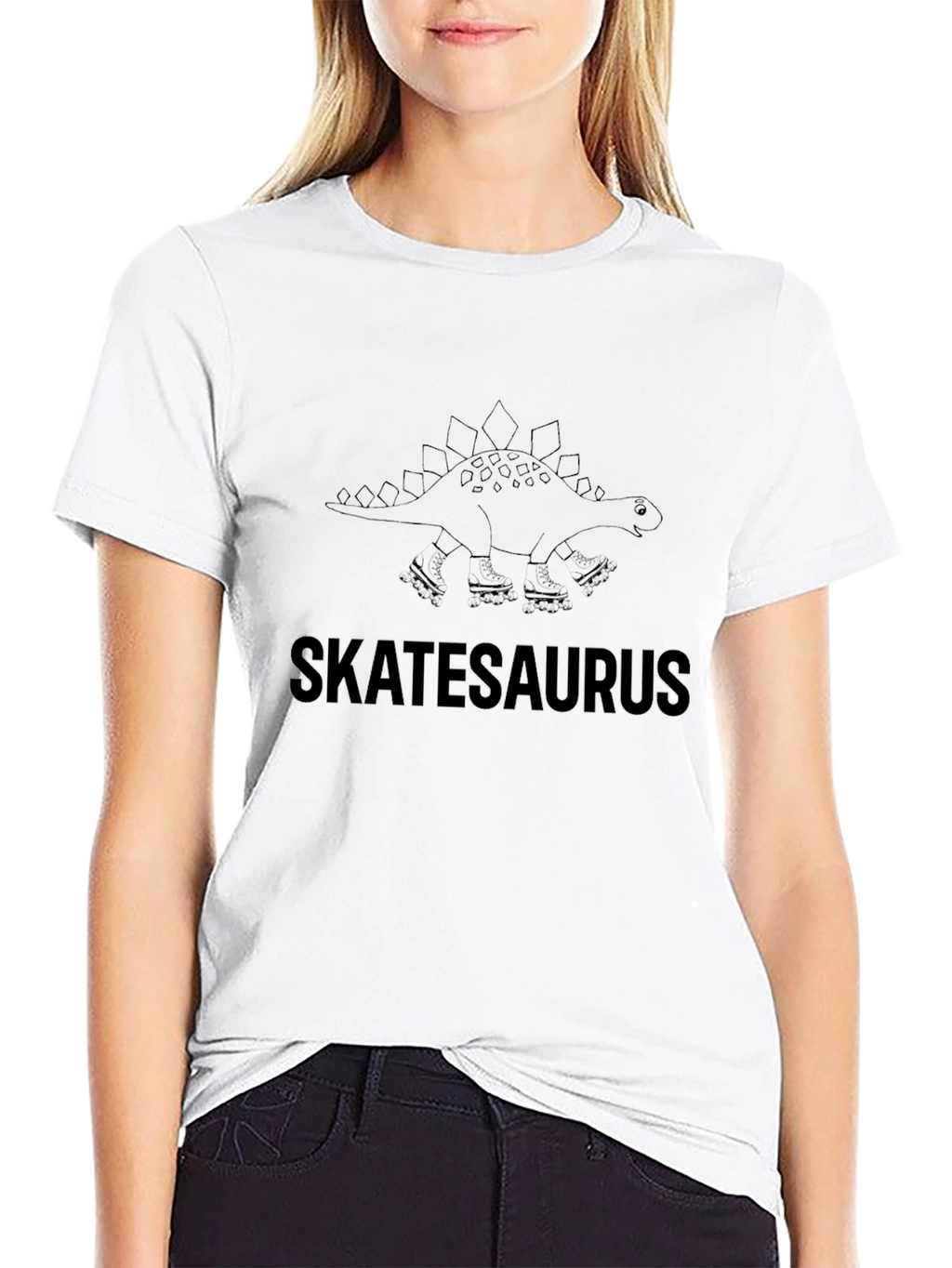 Skatesaurus T-Shirt - Dinosaur Roller Skating Tee