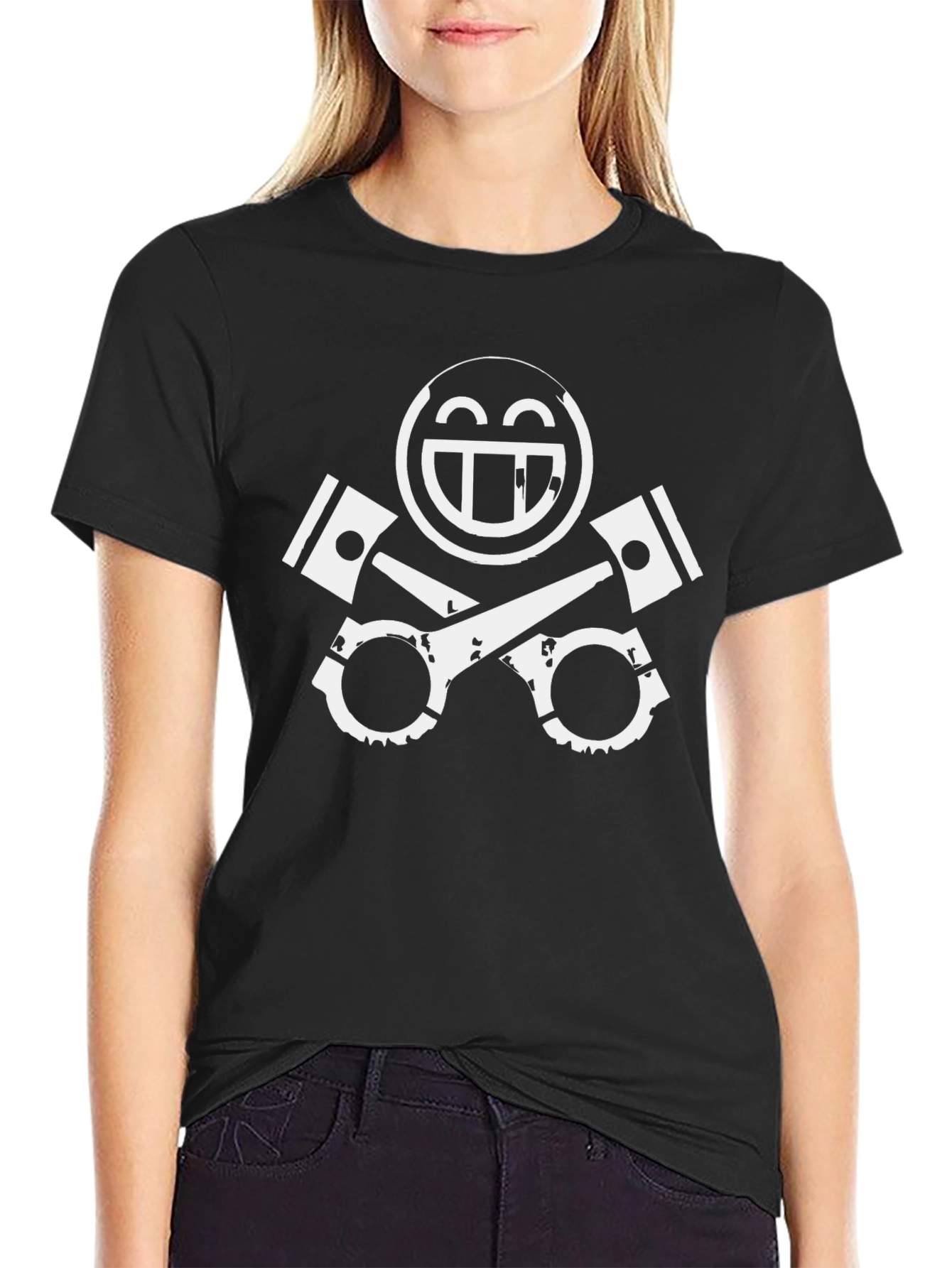 Edgy Mechanic Smiley Face Graphic Tee