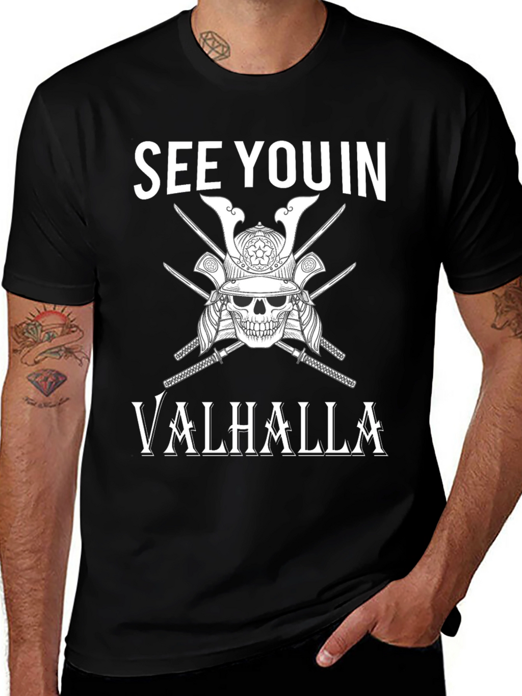 See You In Valhalla Samurai Skull T-Shirt