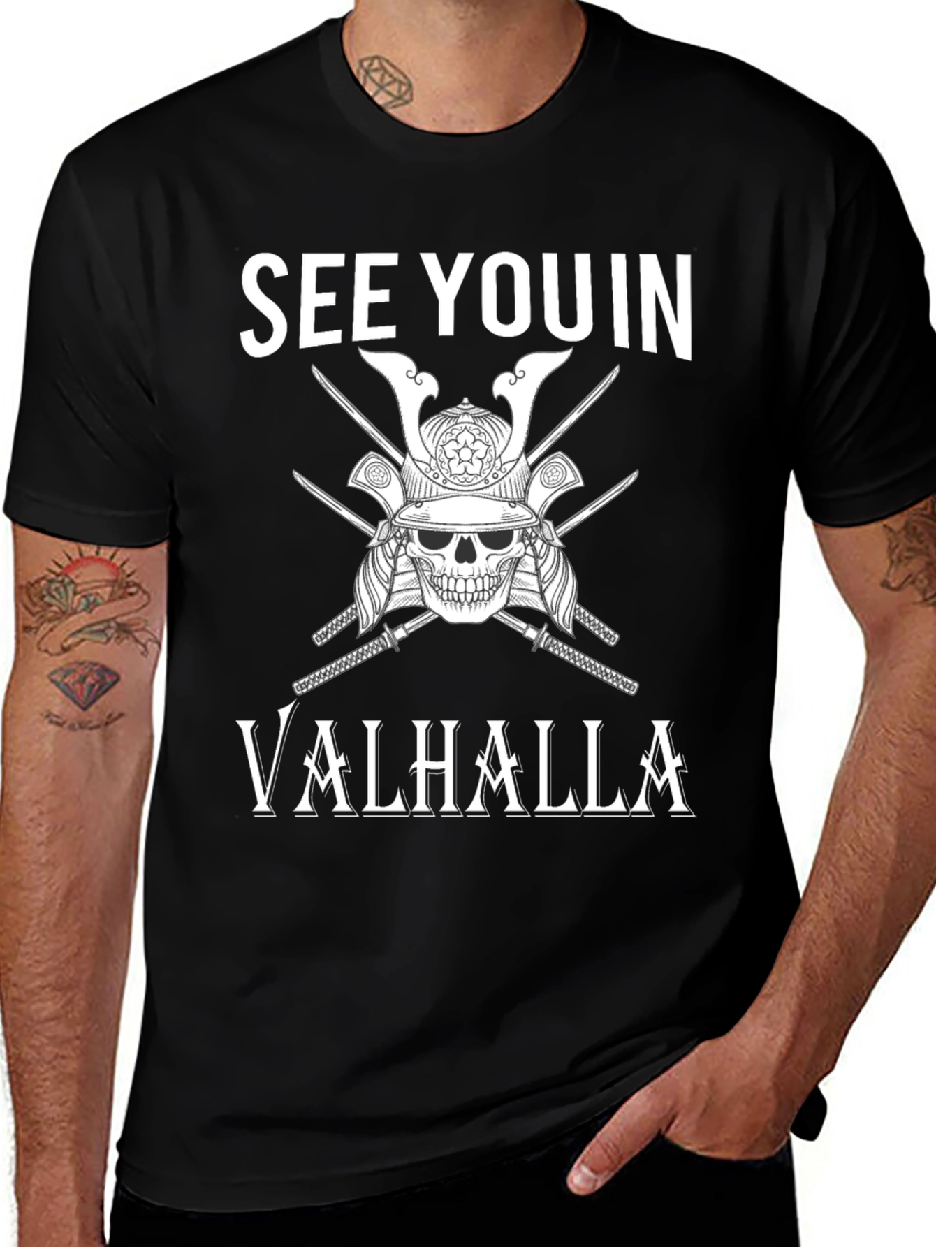 See You In Valhalla Samurai Skull T-Shirt