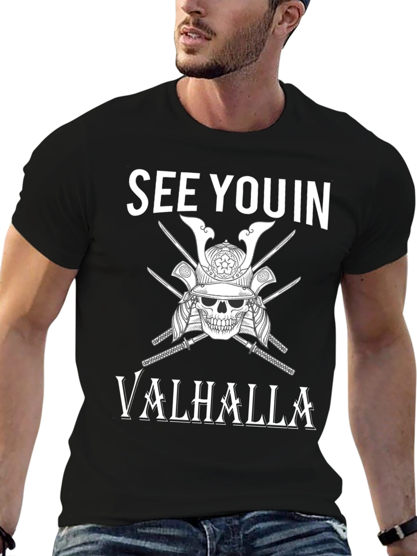 See You In Valhalla Samurai Skull T-Shirt