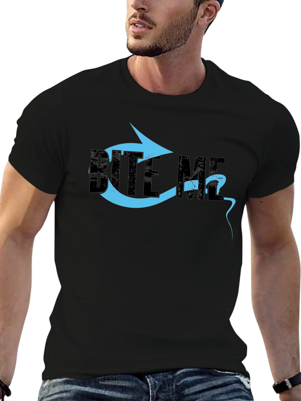 Bite Me Graphic T-Shirt - Black Cotton Tee