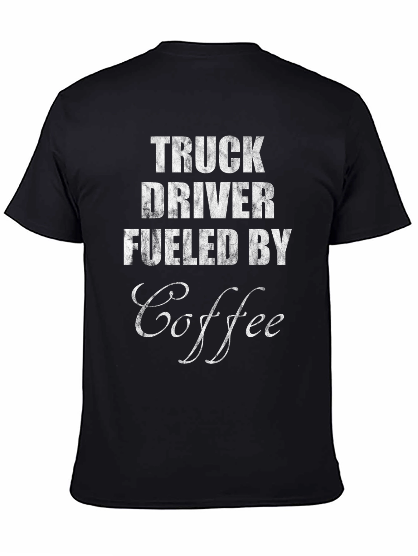 Truck Driver Fueled By Coffee Graphic Tee - Black