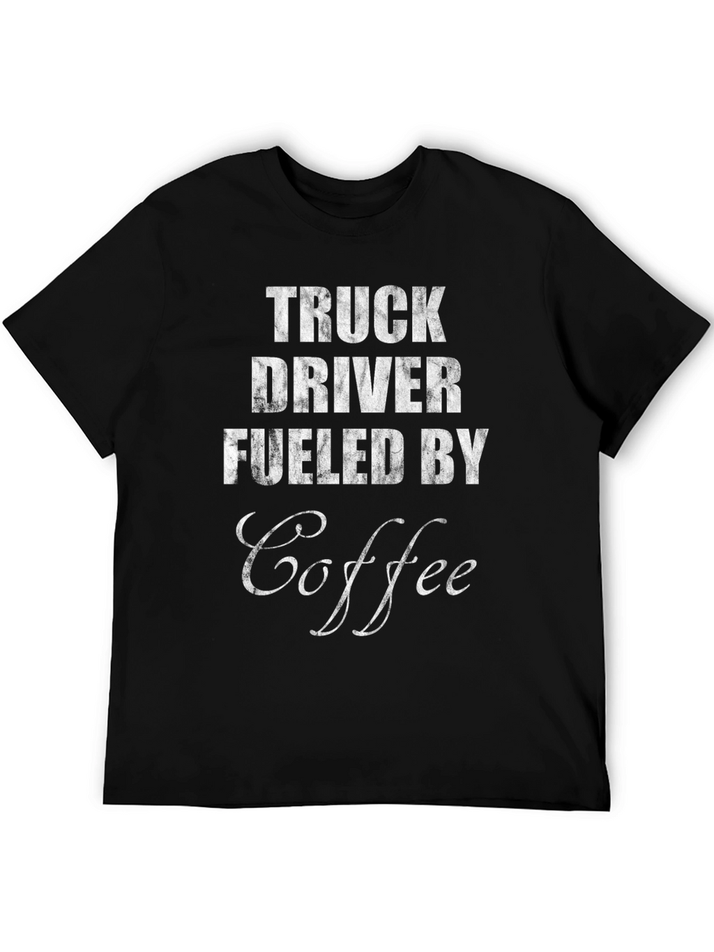 Truck Driver Fueled By Coffee Graphic Tee - Black