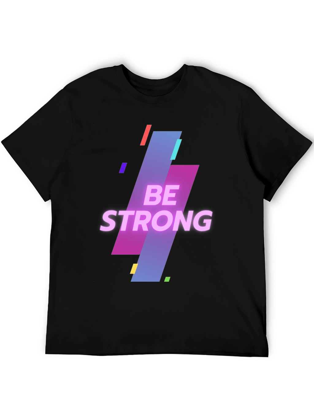 Be Strong Graphic Print Mens Black T-Shirt