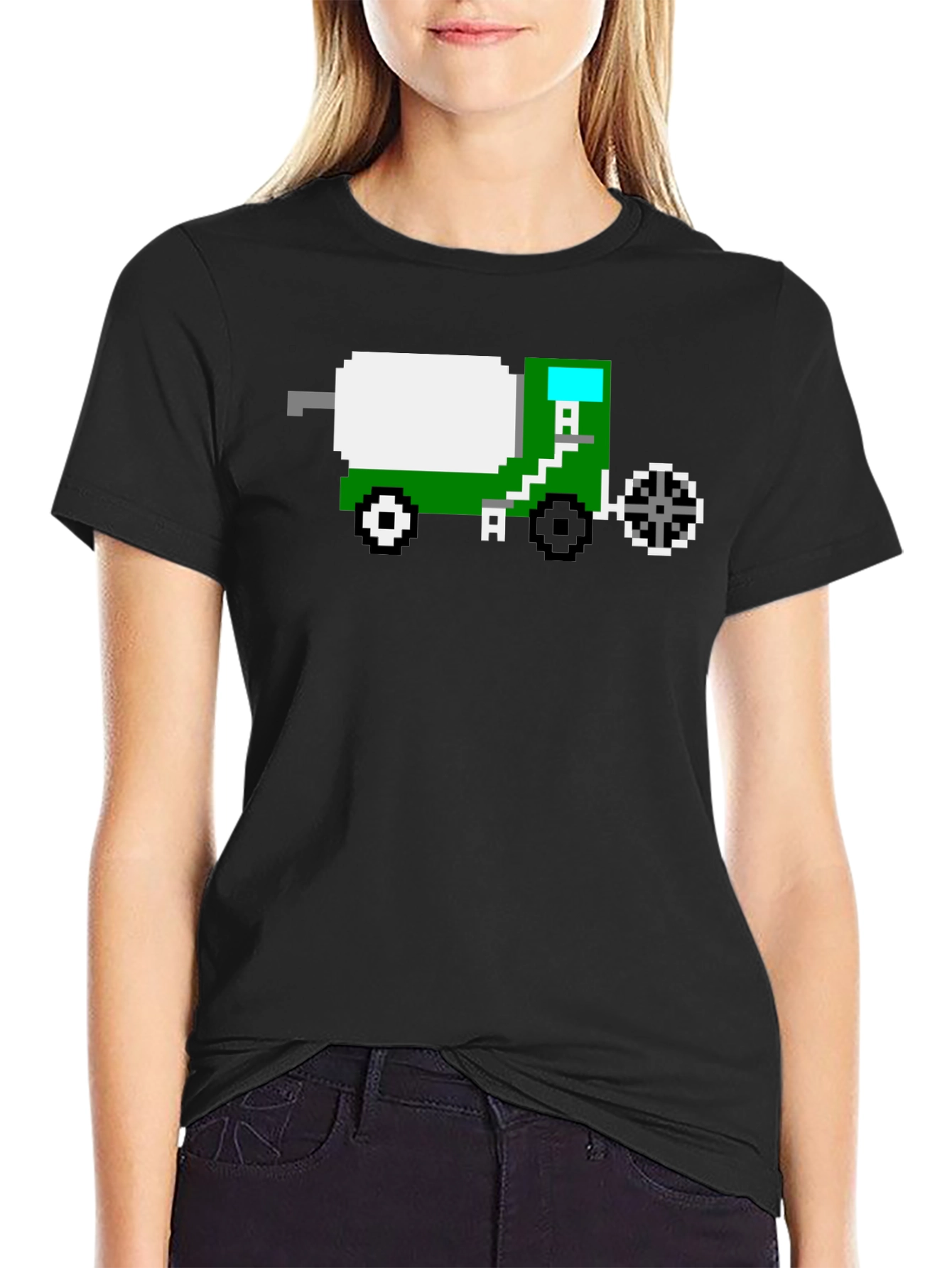 Pixel Art Cement Truck T-Shirt - Retro Gaming Style