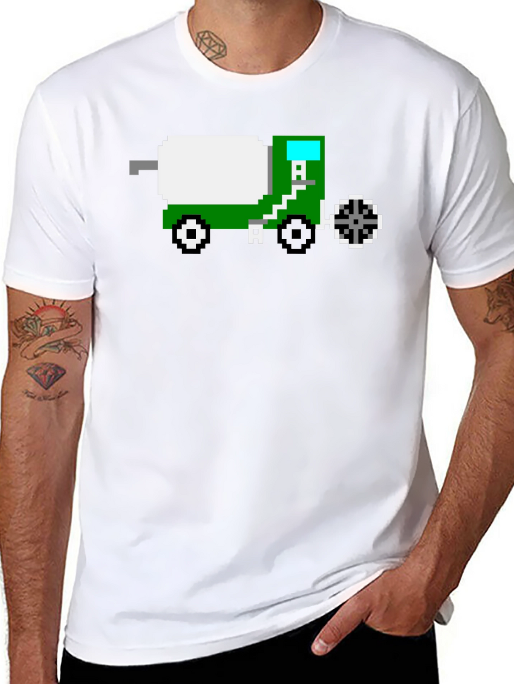 Pixel Art Cement Truck T-Shirt - Retro Gaming Style