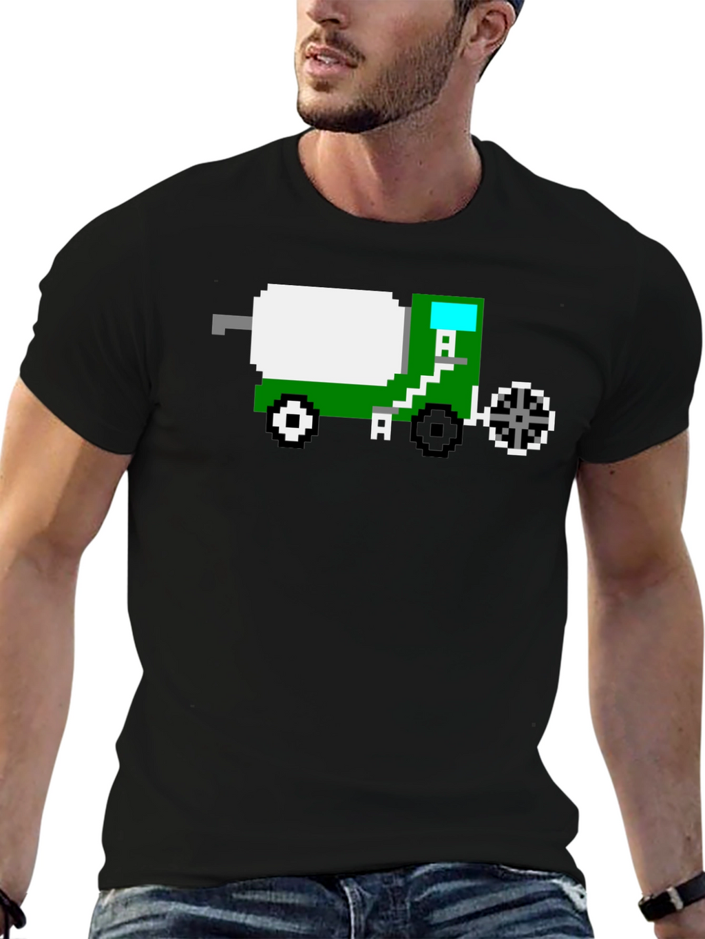 Pixel Art Cement Truck T-Shirt - Retro Gaming Style