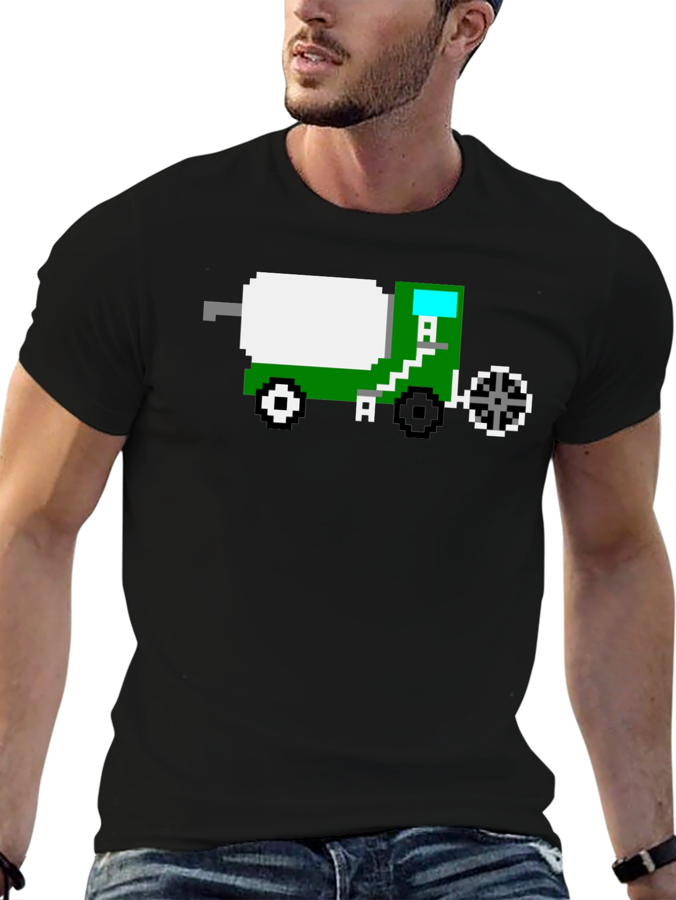 Pixel Art Cement Truck T-Shirt - Retro Gaming Style