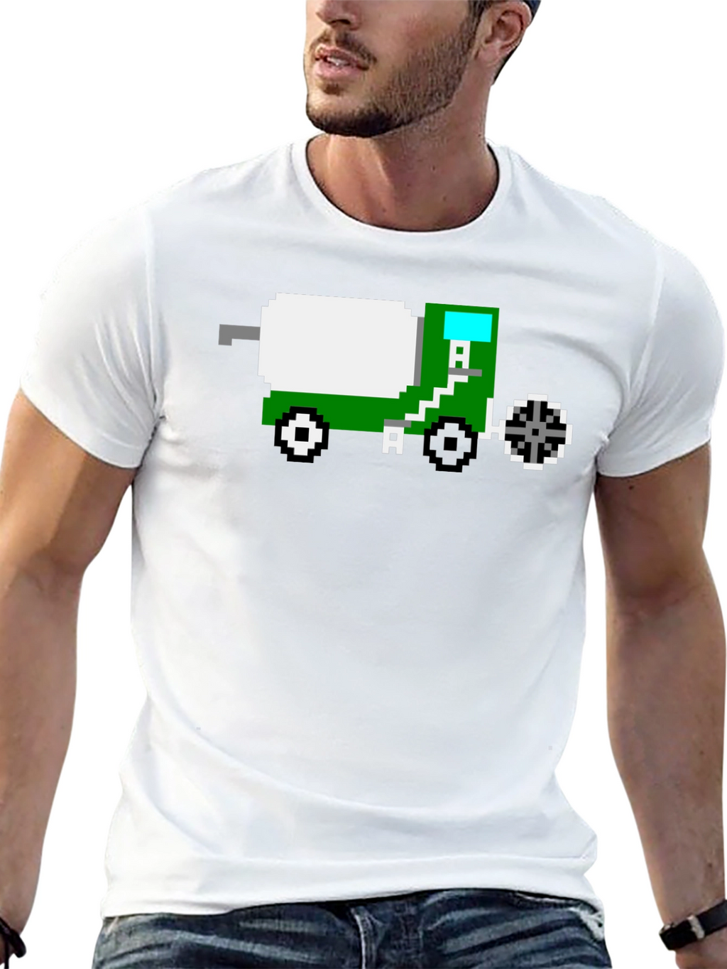 Pixel Art Cement Truck T-Shirt - Retro Gaming Style
