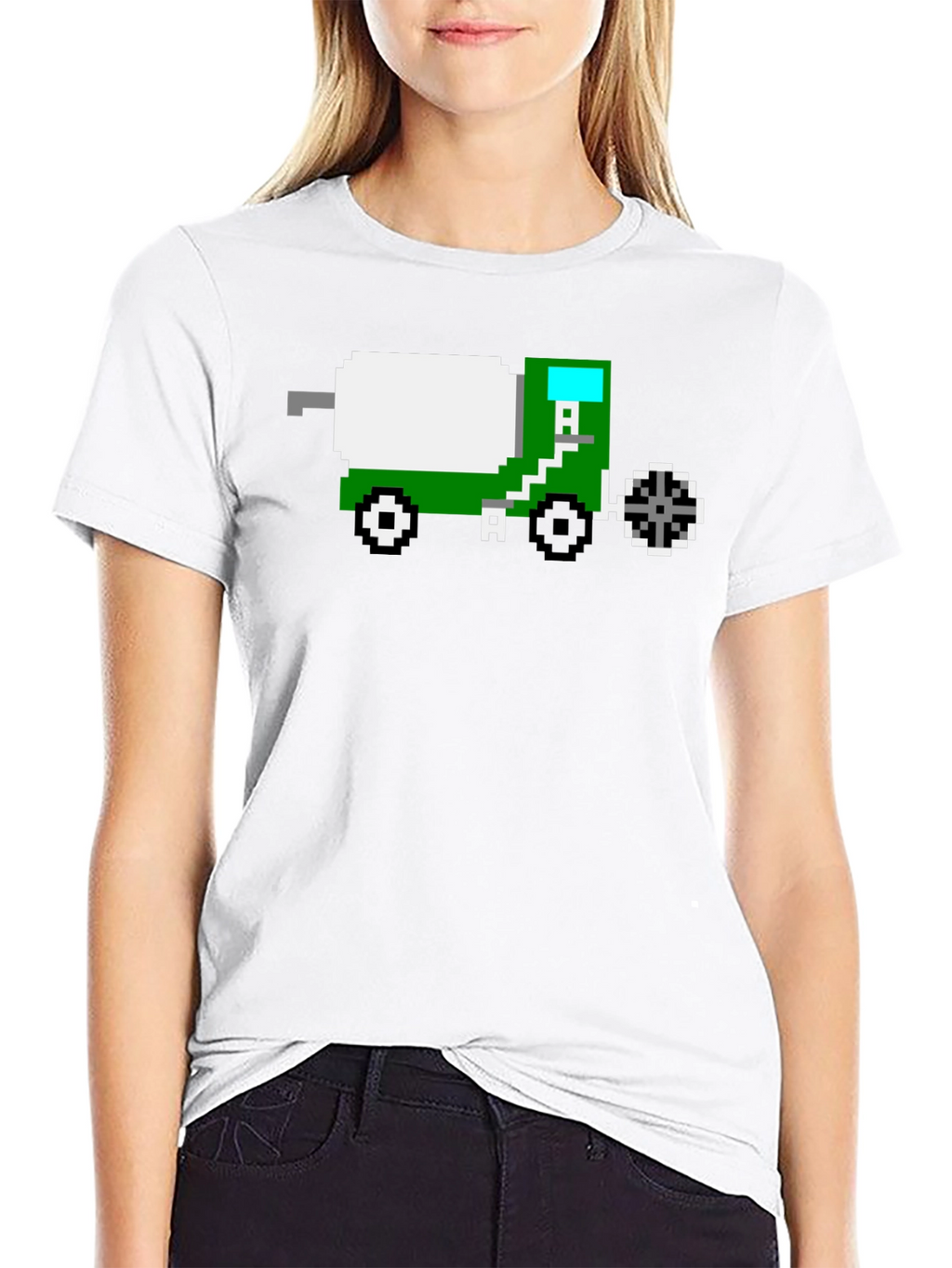 Pixel Art Cement Truck T-Shirt - Retro Gaming Style