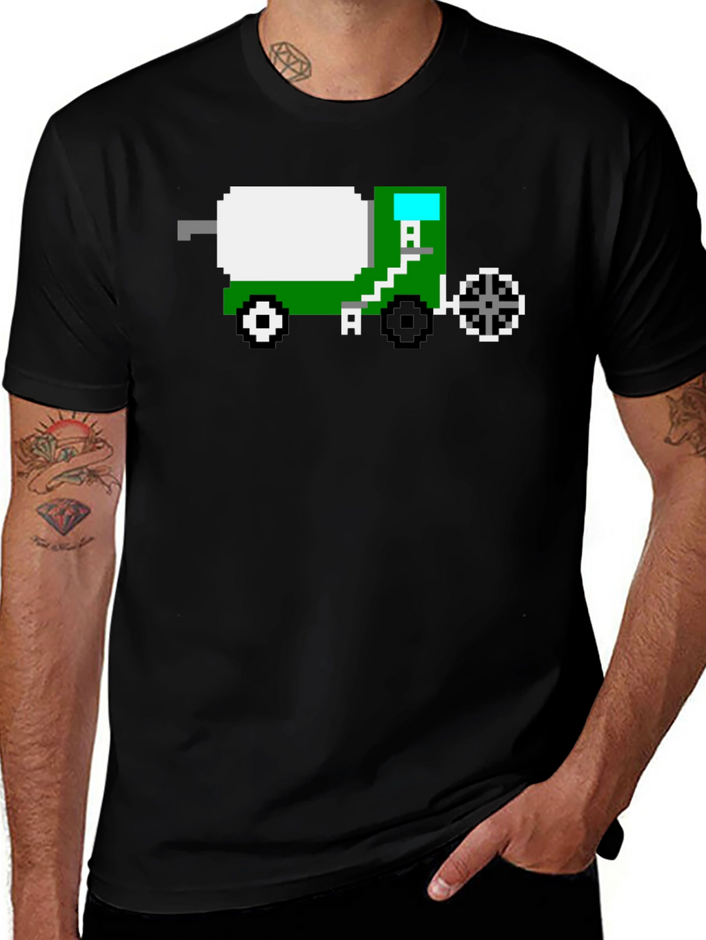 Pixel Art Cement Truck T-Shirt - Retro Gaming Style