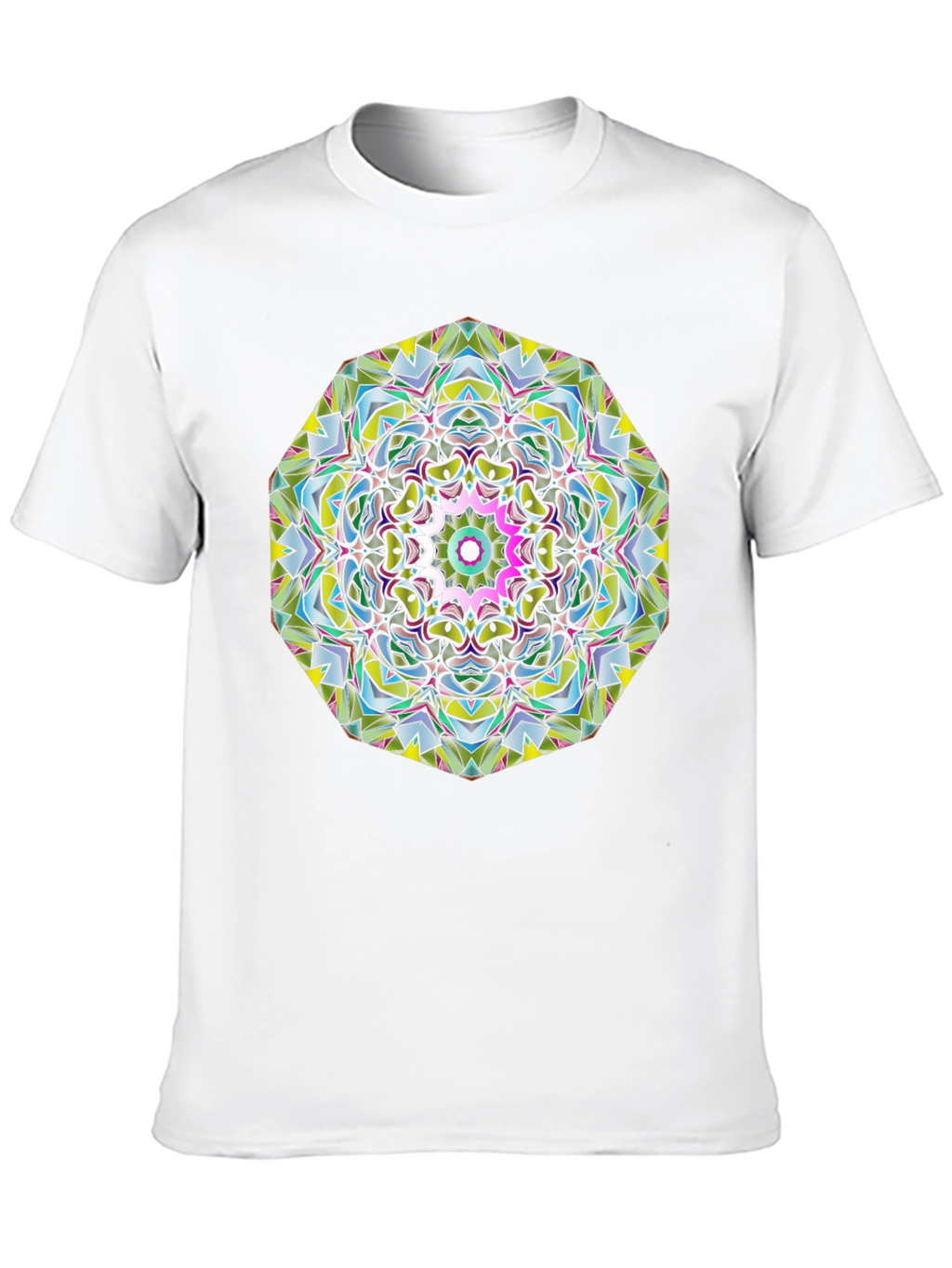 Abstract Mandala Graphic Print Black T-Shirt