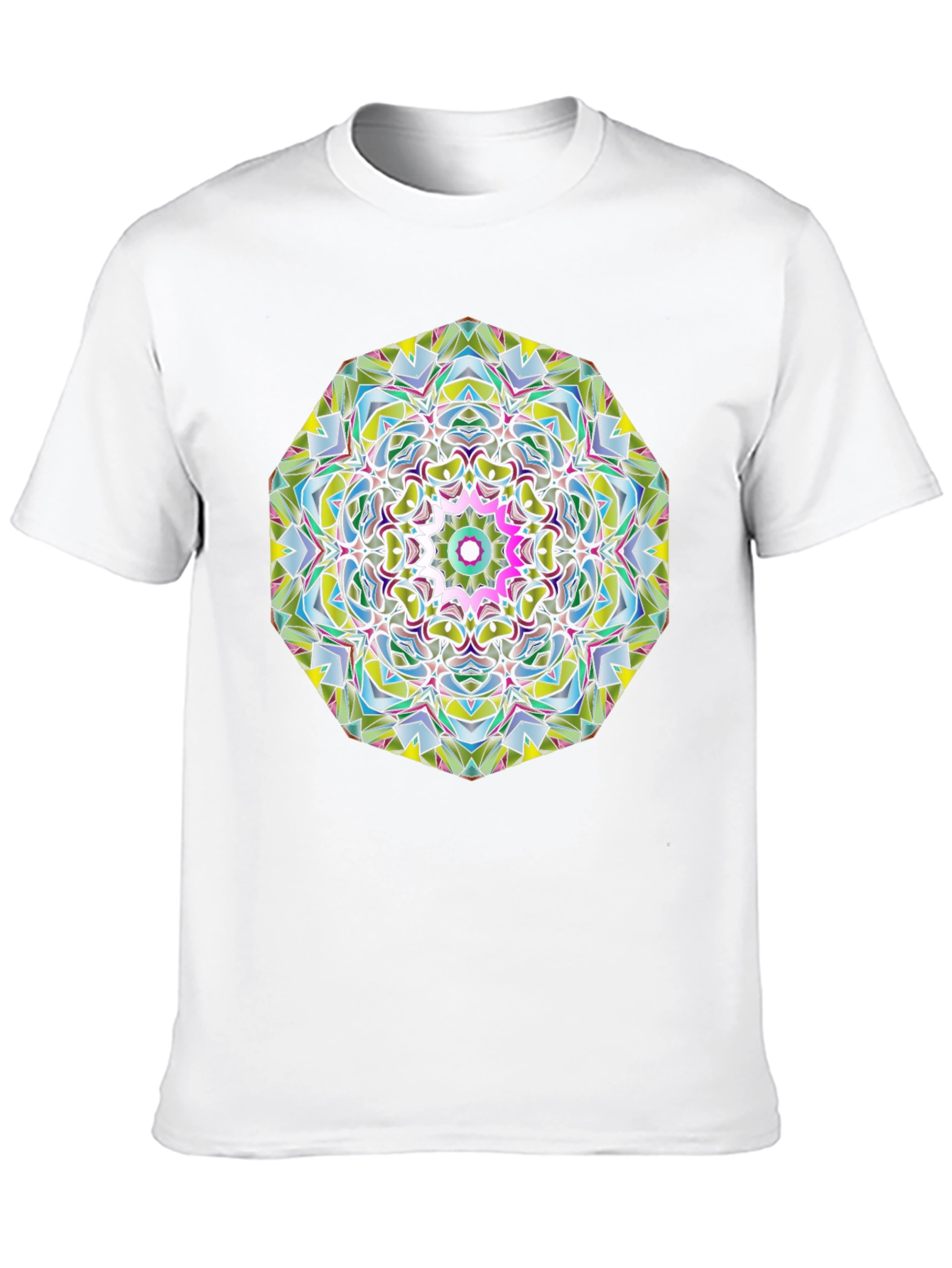 Abstract Mandala Graphic Print Black T-Shirt