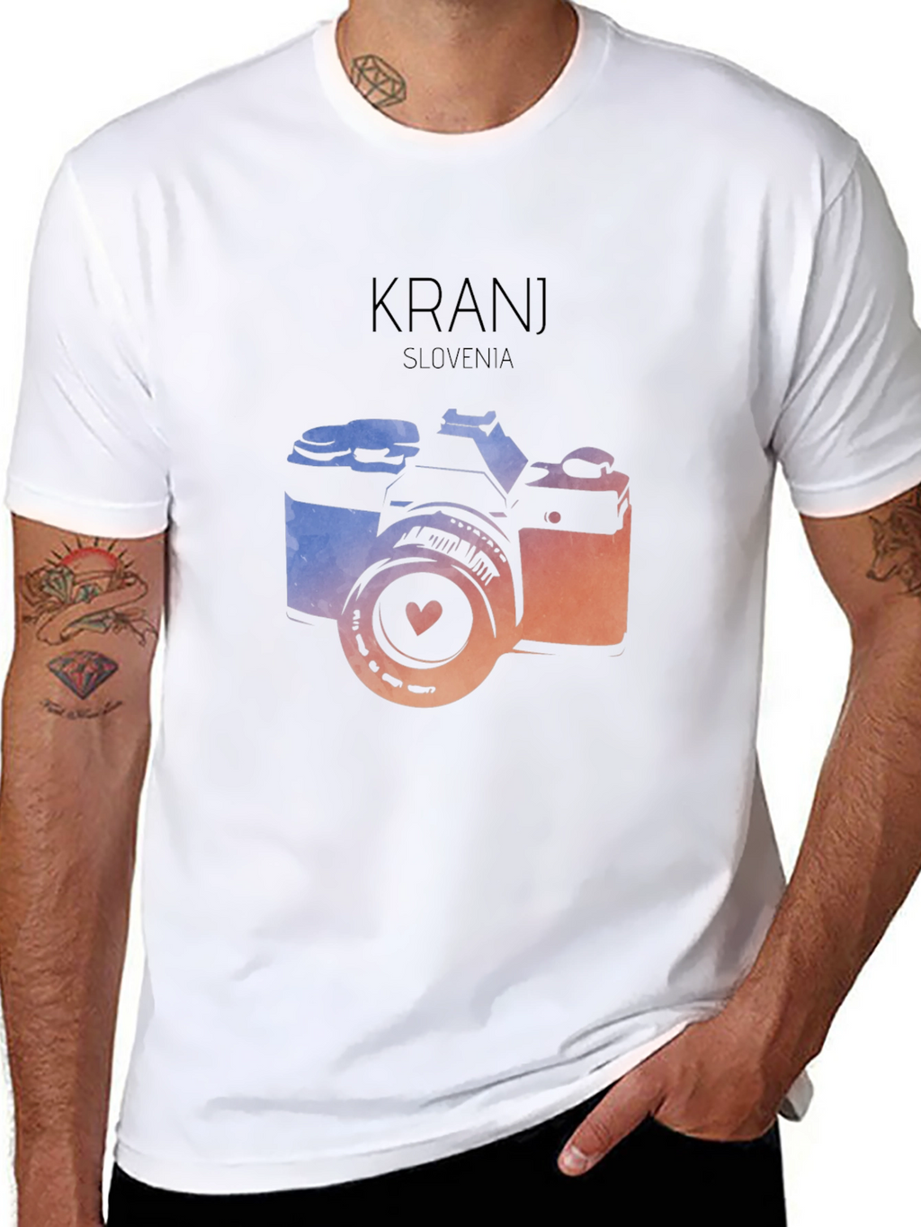 Kranj Slovenia Camera Graphic Tee - Black