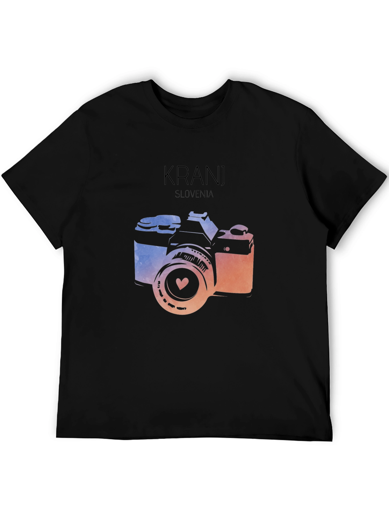 Kranj Slovenia Camera Graphic Tee - Black