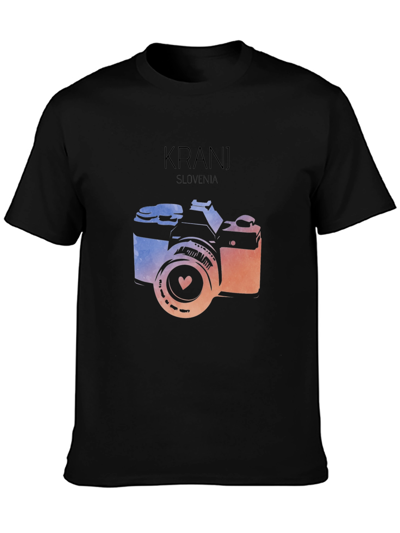 Kranj Slovenia Camera Graphic Tee - Black