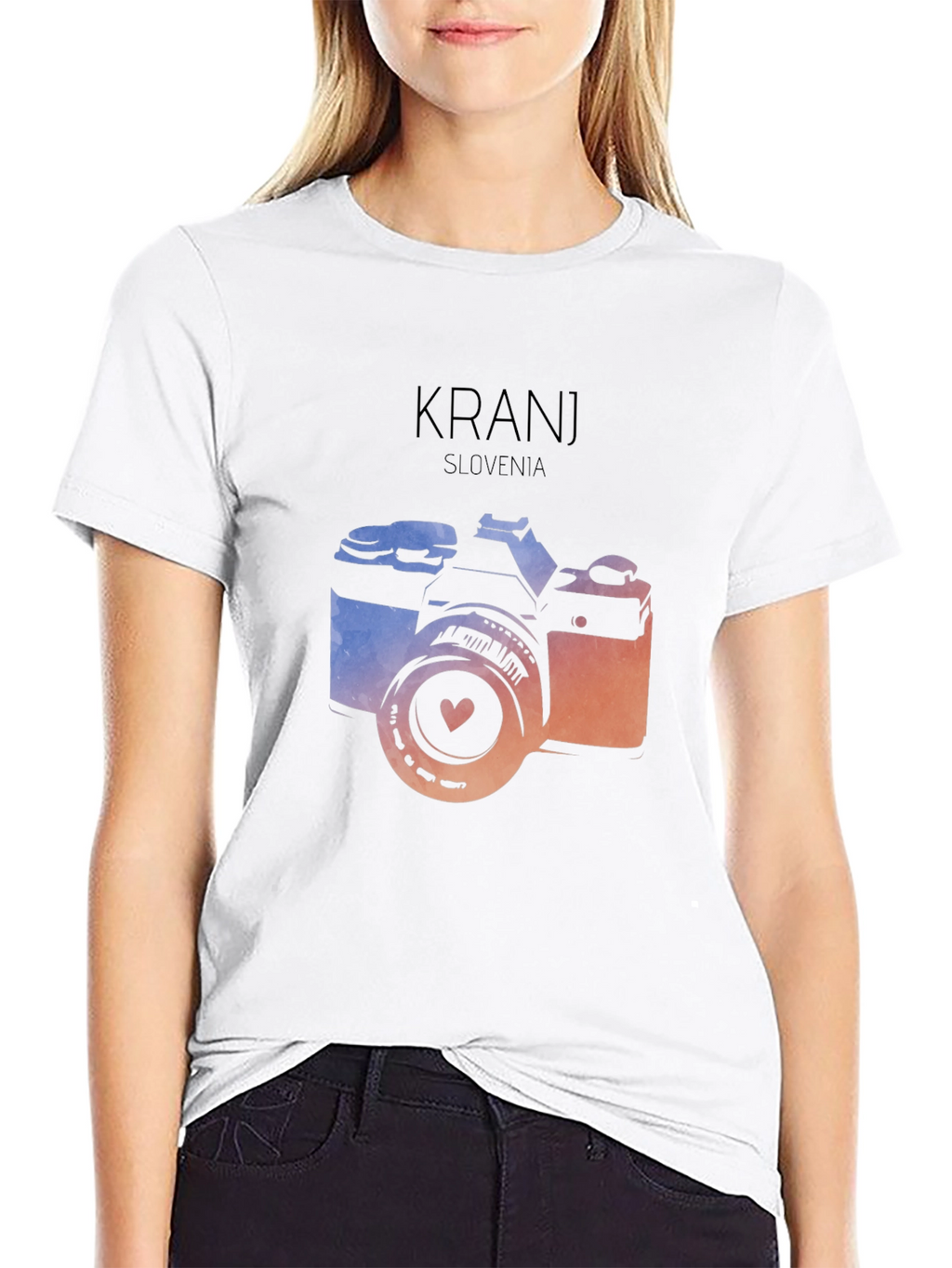 Kranj Slovenia Camera Graphic Tee - Black