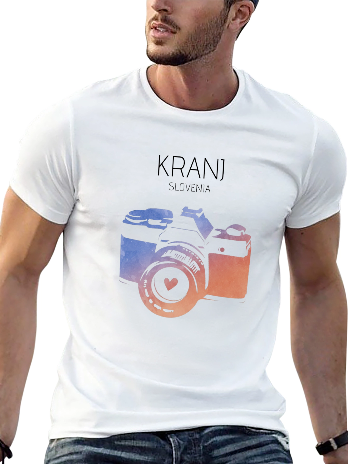 Kranj Slovenia Camera Graphic Tee - Black