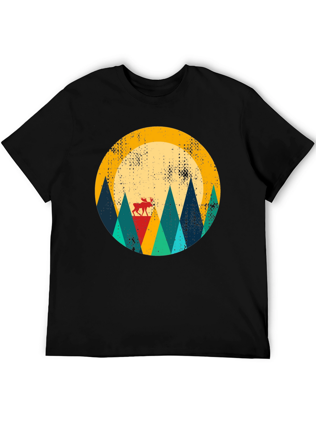 Retro Moose Mountain Graphic Tee - Unisex