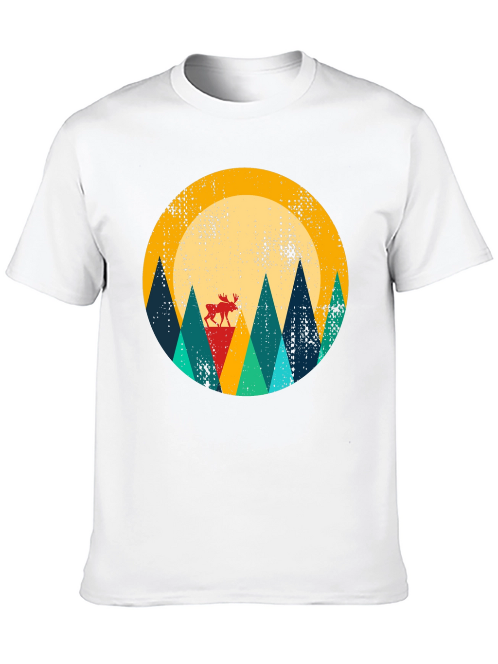 Retro Moose Mountain Graphic Tee - Unisex