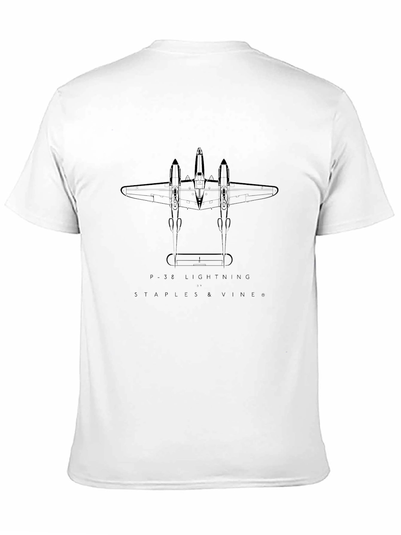 P-38 Lightning Graphic Tee - Staples & Vines Design