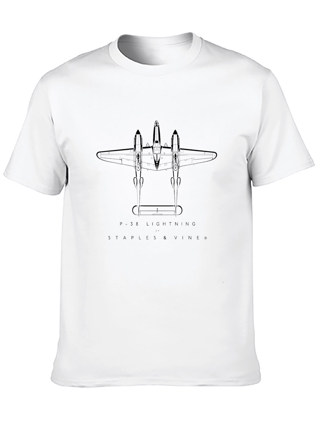P-38 Lightning Graphic Tee - Staples & Vines Design