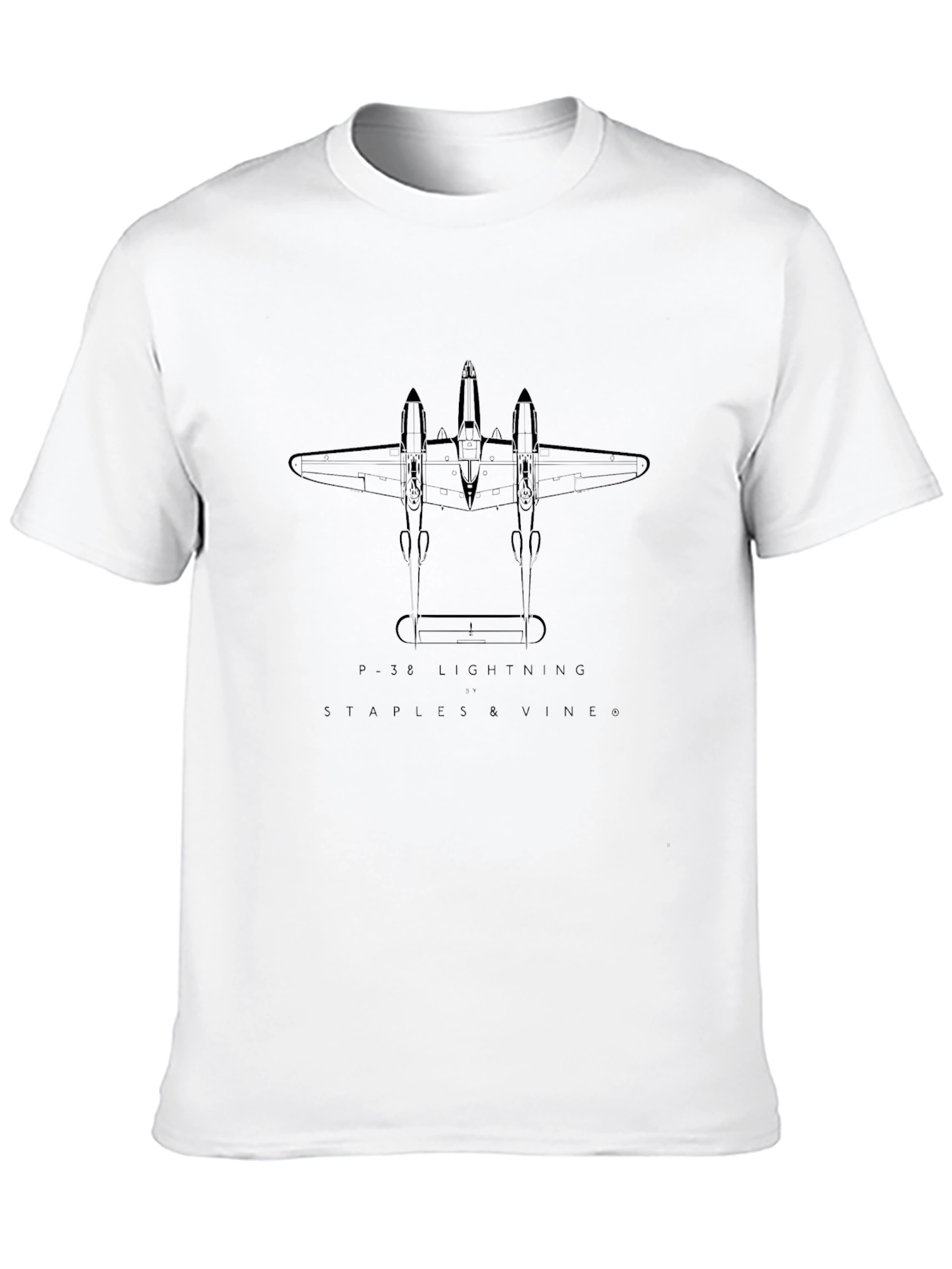 P-38 Lightning Graphic Tee - Staples & Vines Design