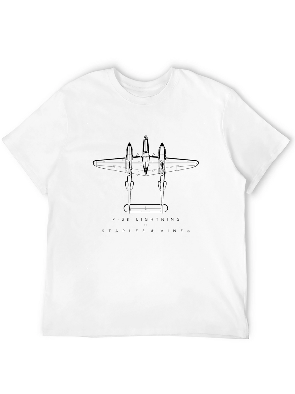 P-38 Lightning Graphic Tee - Staples & Vines Design